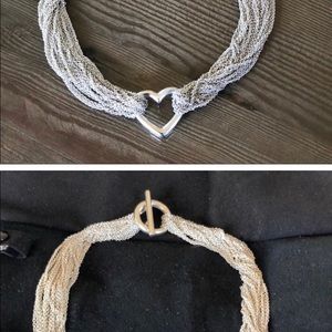 Authentic. Tiffany Ten Row Toggle Heart Necklace original packaging